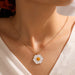 Wholesale alloy white daisy dripping oil necklace JDC-NE-C179 NECKLACE 咏歌 A120 Wholesale Jewelry JoyasDeChina Joyas De China