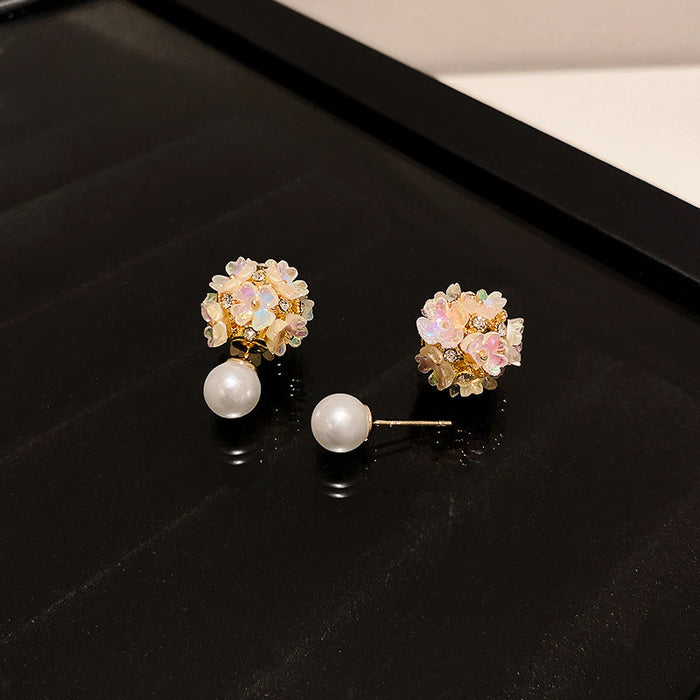 Wholesale Alloy White Flower Earrings JDC-ES-BY019 Earrings 宝钰 transparent Wholesale Jewelry JoyasDeChina Joyas De China