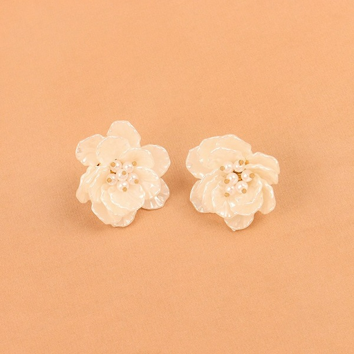Wholesale Alloy White Pearl Flower Earrings JDC-ES-GSLSY005 Earrings JoyasDeChina Wholesale Jewelry JoyasDeChina Joyas De China
