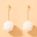 Wholesale alloy white plush ball earrings JDC-ES-C423 Earrings 咏歌 20926 Wholesale Jewelry JoyasDeChina Joyas De China