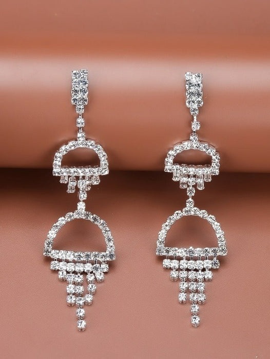 Wholesale alloy white punk earrings JDC-ES-Bis006 Earrings 碧莎 Wholesale Jewelry JoyasDeChina Joyas De China