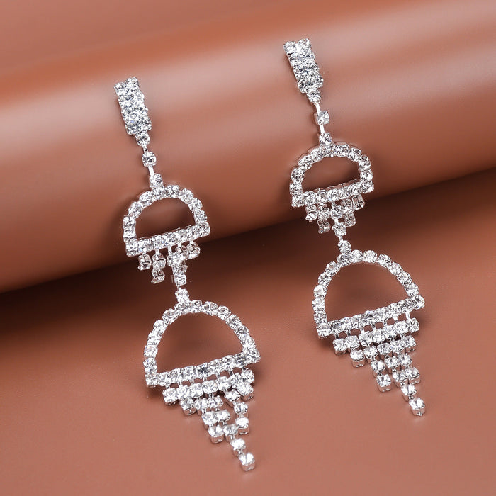 Wholesale alloy white punk earrings JDC-ES-Bis006 Earrings 碧莎 silver Wholesale Jewelry JoyasDeChina Joyas De China
