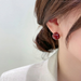 Wholesale alloy wine red Earrings JDC-ES-MS178 Earrings JoyasDeChina Wholesale Jewelry JoyasDeChina Joyas De China