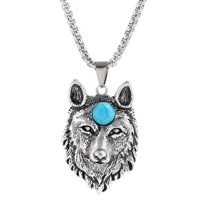 Bulk Jewelry Wholesale alloy Wolf head man necklaces JDC-MNE-PK076 Wholesale factory from China YIWU China