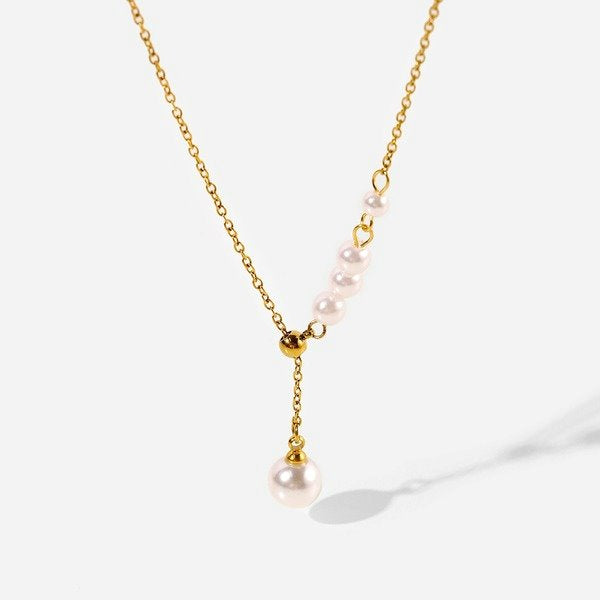 Wholesale alloy Y-shaped pearl necklace JDC-NE-JD337 NECKLACE 杰鼎 Wholesale Jewelry JoyasDeChina Joyas De China