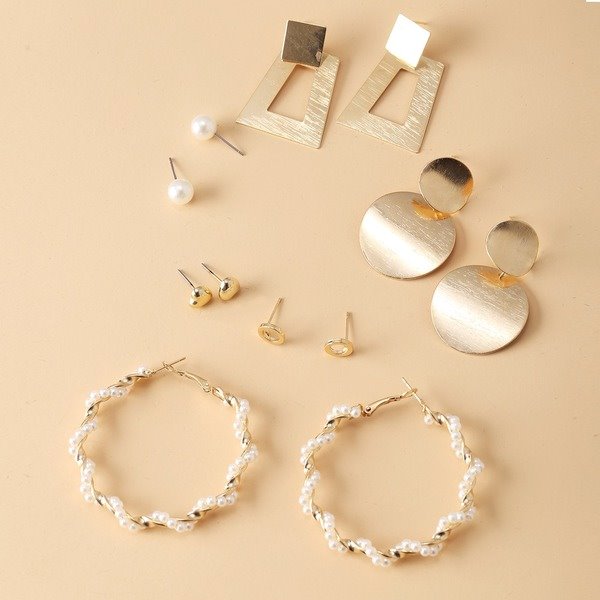 Wholesale alloy yellow pearl earrings JDC-ES-SF071 Earrings 少峰 Wholesale Jewelry JoyasDeChina Joyas De China