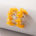 Wholesale alloy yellow wire mesh flower earrings JDC-ES-C438 Earrings 咏歌 20652 Wholesale Jewelry JoyasDeChina Joyas De China