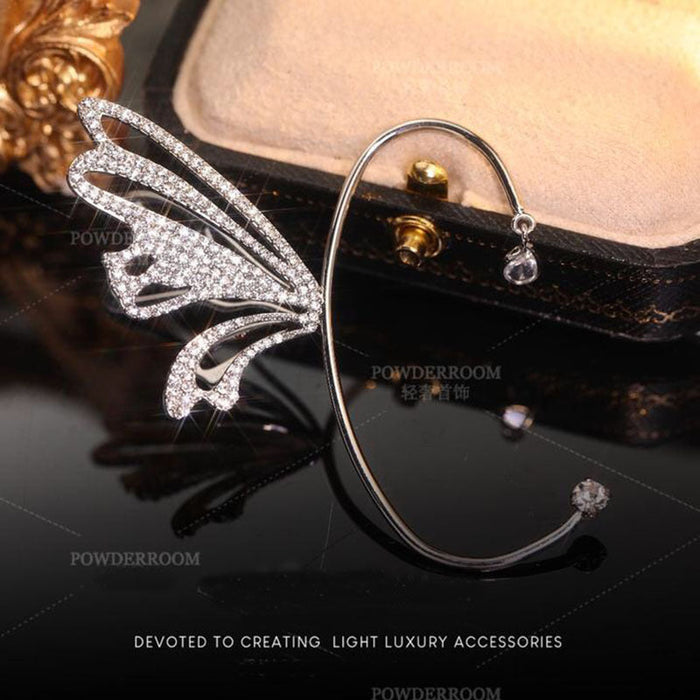 Wholesale Alloy Zircon Butterfly Earrings JDC-ES-XuF095 Earrings 旭帆 right Wholesale Jewelry JoyasDeChina Joyas De China
