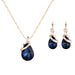 Wholesale Alloy Zircon Crystal Necklace and Earring Set JDC-NE-GSGL021 Necklaces 谷力 blue set Wholesale Jewelry JoyasDeChina Joyas De China