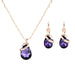 Wholesale Alloy Zircon Crystal Necklace and Earring Set JDC-NE-GSGL021 Necklaces 谷力 purple set Wholesale Jewelry JoyasDeChina Joyas De China