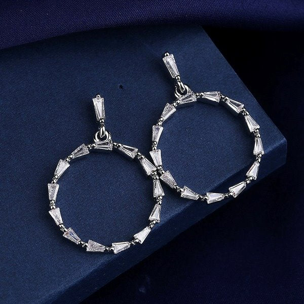 Wholesale alloy zircon earrings Sterling Silver Jewelry JDC-ES-BLX048 Earrings 宝来兴 Wholesale Jewelry JoyasDeChina Joyas De China