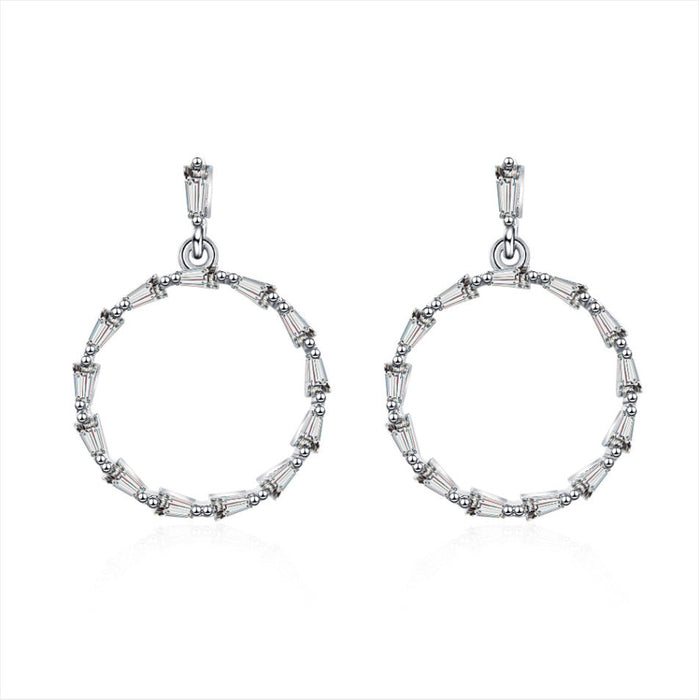 Wholesale alloy zircon earrings Sterling Silver Jewelry JDC-ES-BLX048 Earrings 宝来兴 silver Wholesale Jewelry JoyasDeChina Joyas De China