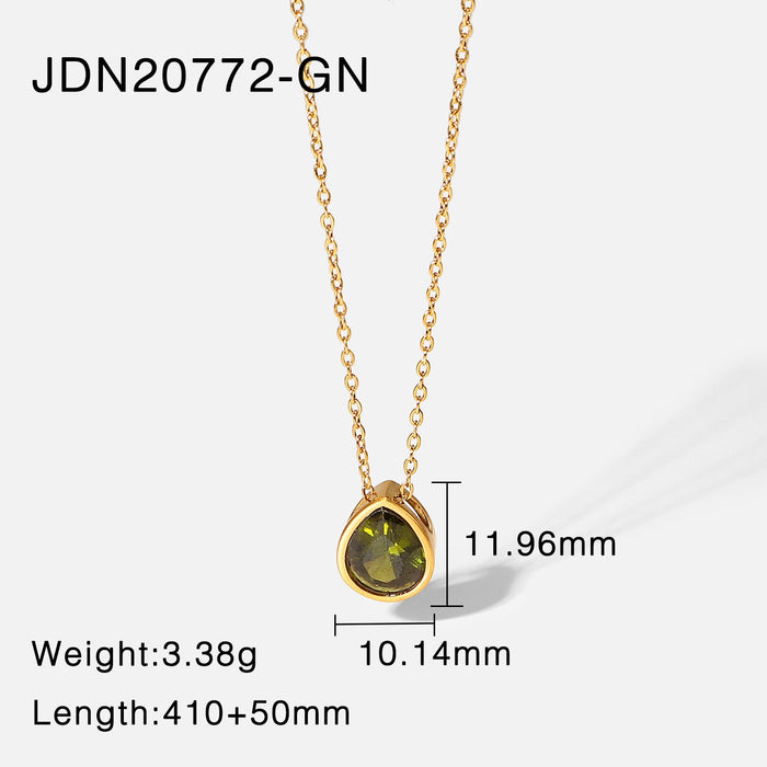 Wholesale alloy zircon pendant necklace JDC-NE-JD329 NECKLACE 杰鼎 JDN20772-GN Wholesale Jewelry JoyasDeChina Joyas De China