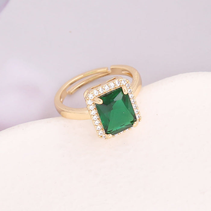 Wholesale alloy zircon square necklace JDC-NE-Bingm006 NECKLACE 冰萌 3# green ring Wholesale Jewelry JoyasDeChina Joyas De China