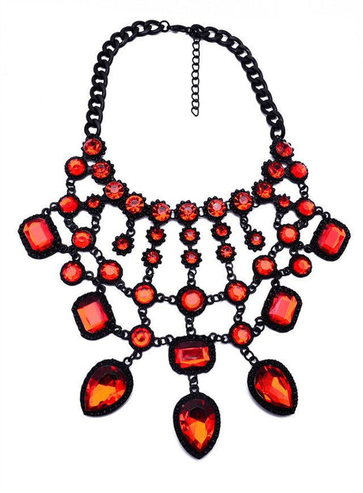 Wholesale AlloyEuro-American Crystal Necklaces JDC-NE-JQ130 NECKLACE 佳琪 red Wholesale Jewelry JoyasDeChina Joyas De China