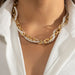 Wholesale Aluminum Chain Iron Chain Imitation Pearl Necklaces JDC-NE-DN071 Necklaces 道妮 gold Wholesale Jewelry JoyasDeChina Joyas De China