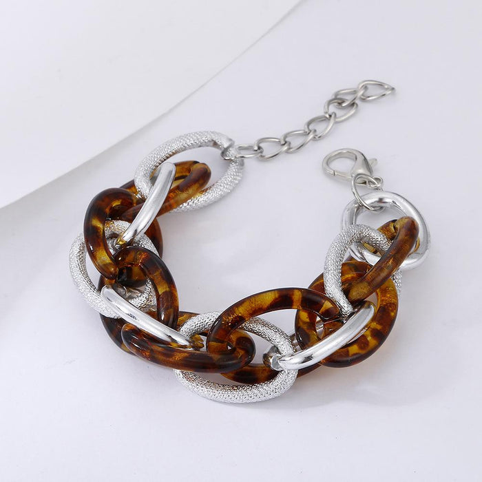 Bulk Jewelry Wholesale aluminum color splicing multi-color hollow amber bracelet JDC-BT-YN003 Wholesale factory from China YIWU China