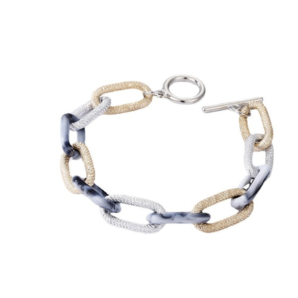 Bulk Jewelry Wholesale aluminum frosted splicing multicolor ring clasp Bracelet JDC-BT-YN001 Wholesale factory from China YIWU China