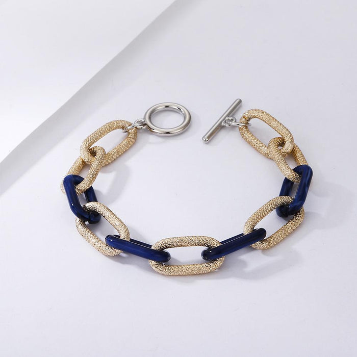 Bulk Jewelry Wholesale aluminum frosted splicing multicolor ring clasp Bracelet JDC-BT-YN001 Wholesale factory from China YIWU China