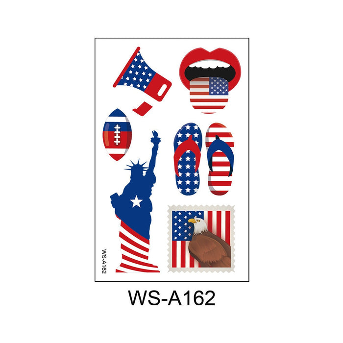 Wholesale American 4th of July Independence Day Waterproof Tattoo Stickers JDC-TS-XLM003 Sticker 星里美 WS-A162 120x76mm Wholesale Jewelry JoyasDeChina Joyas De China