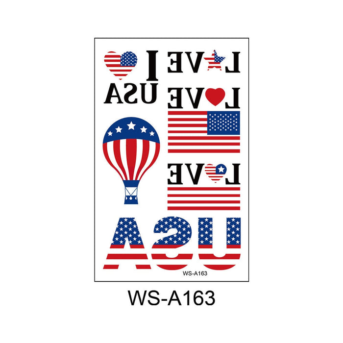 Wholesale American 4th of July Independence Day Waterproof Tattoo Stickers JDC-TS-XLM003 Sticker 星里美 WS-A163 120x76mm Wholesale Jewelry JoyasDeChina Joyas De China