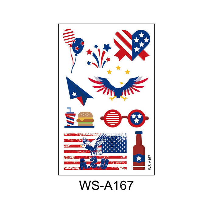 Wholesale American 4th of July Independence Day Waterproof Tattoo Stickers JDC-TS-XLM003 Sticker 星里美 WS-A167 120x76mm Wholesale Jewelry JoyasDeChina Joyas De China