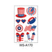 Wholesale American 4th of July Independence Day Waterproof Tattoo Stickers JDC-TS-XLM003 Sticker 星里美 WS-A170 120x76mm Wholesale Jewelry JoyasDeChina Joyas De China