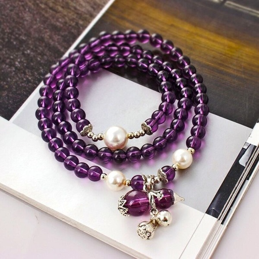 Bulk Jewelry Wholesale amethyst pearl gourd crown bell multilayer beaded bracelet JDC-BT-XINY027 Wholesale factory from China YIWU China