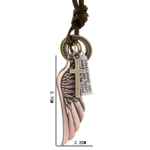 Bulk Jewelry Wholesale angel wing leather man necklaces JDC-MNE-PK001 Wholesale factory from China YIWU China