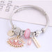 Wholesale angel wings eyes steel wire bracelet JDC-BT-GSXINY061 Bracelet JoyasDeChina Pearl pink Wholesale Jewelry JoyasDeChina Joyas De China