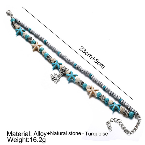 Bulk Jewelry Wholesale Anklet Blue starfish geometry Alloy JDC-AS-F456 Wholesale factory from China YIWU China