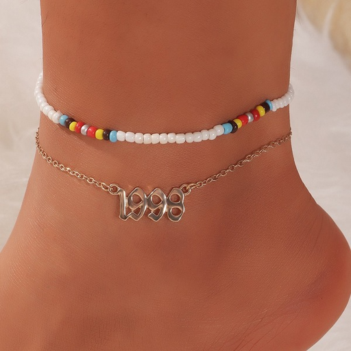 Bulk Jewelry Wholesale Anklet Candy color rice beads JDC-AS-e218 Wholesale factory from China YIWU China