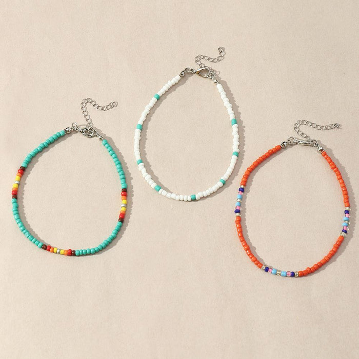 Bulk Jewelry Wholesale Anklet Colored rice beads and colored glaze JDC-AS-e258 Wholesale factory from China YIWU China