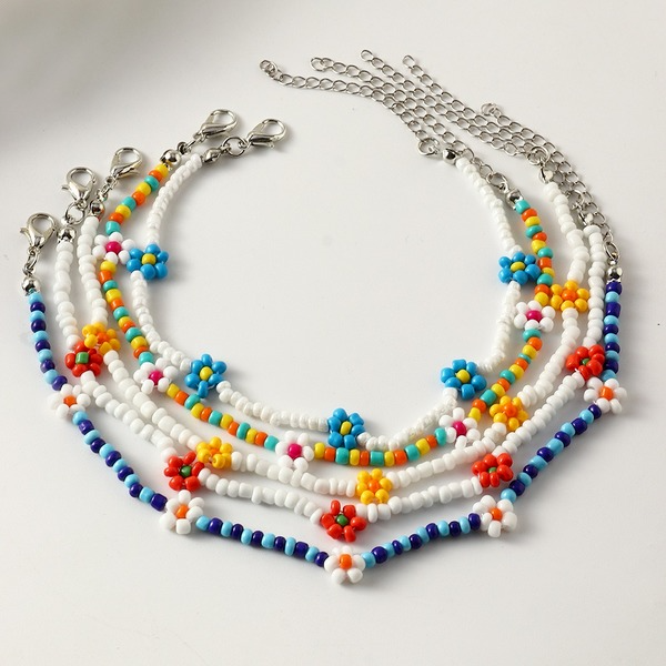 Bulk Jewelry Wholesale Anklet Colorful bead daisies JDC-AS-e111 Wholesale factory from China YIWU China