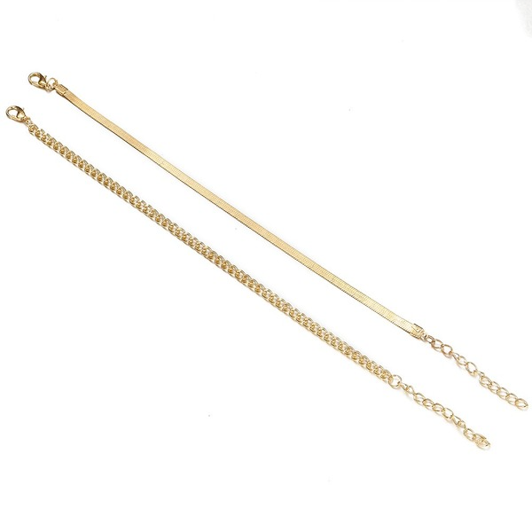 Bulk Jewelry Wholesale Anklet gold Flat snake chain Alloy JDC-AS-F478 Wholesale factory from China YIWU China