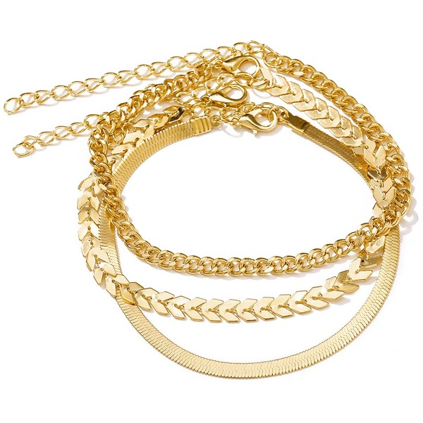 Bulk Jewelry Wholesale Anklet gold Flat Snake Wheat Ear Alloy JDC-AS-F481 Wholesale factory from China YIWU China