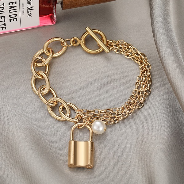 Bulk Jewelry Wholesale Anklet gold Key lock Alloy JDC-AS-F485 Wholesale factory from China YIWU China