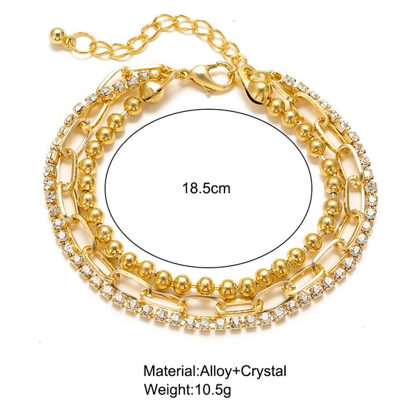 Bulk Jewelry Wholesale Anklet gold Metal chain rhinestones JDC-AS-F493 Wholesale factory from China YIWU China