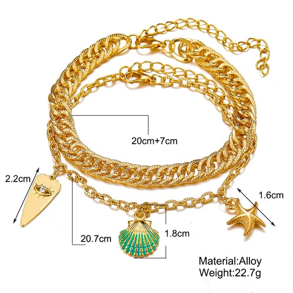 Bulk Jewelry Wholesale Anklet gold Starfish shell Alloy JDC-AS-F490 Wholesale factory from China YIWU China