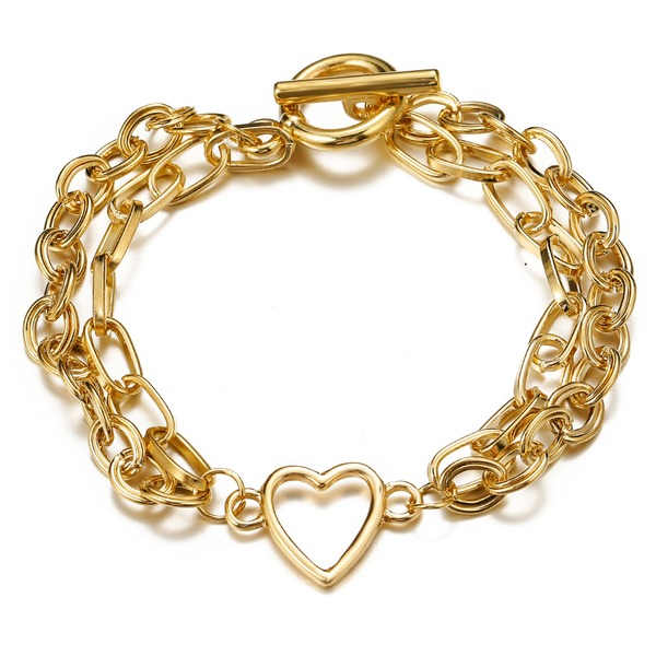 Bulk Jewelry Wholesale Anklet gold Thick chain love double layer Alloy JDC-AS-F482 Wholesale factory from China YIWU China