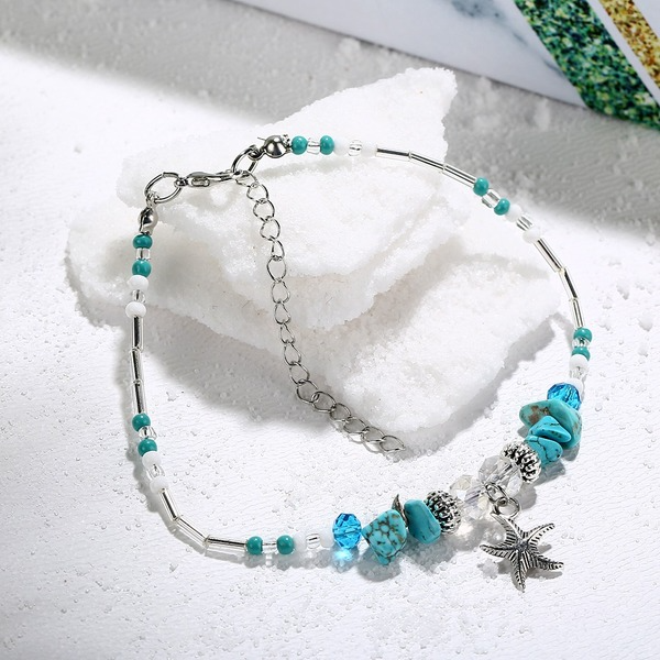 Bulk Jewelry Wholesale Anklet Silver geometric turquoise JDC-AS-xy255 Wholesale factory from China YIWU China