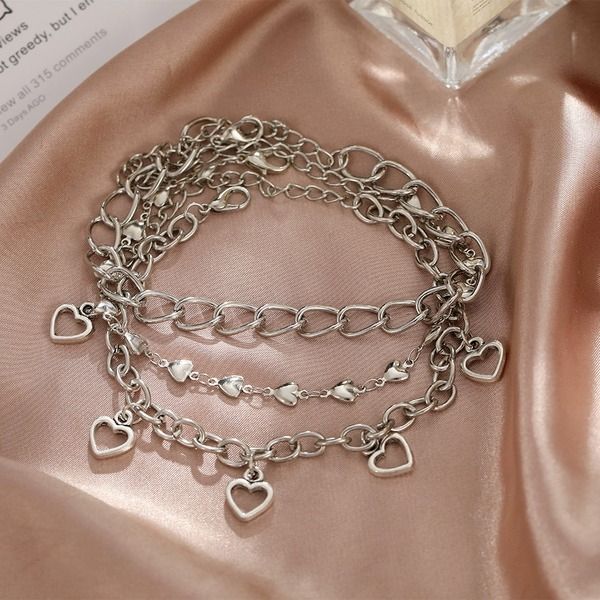 Bulk Jewelry Wholesale Anklet Silver heart-shaped chain Alloy JDC-AS-F477 Wholesale factory from China YIWU China