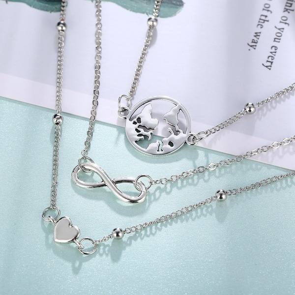 Bulk Jewelry Wholesale Anklet Silver map love heart Alloy JDC-AS-xy253 Wholesale factory from China YIWU China