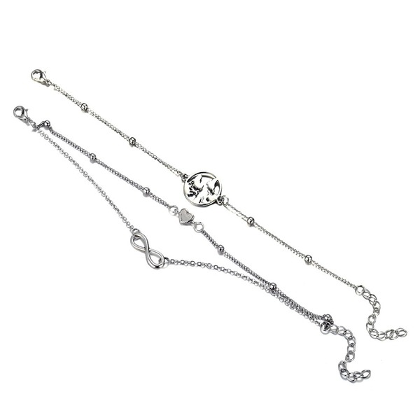 Bulk Jewelry Wholesale Anklet Silver map love heart Alloy JDC-AS-xy253 Wholesale factory from China YIWU China
