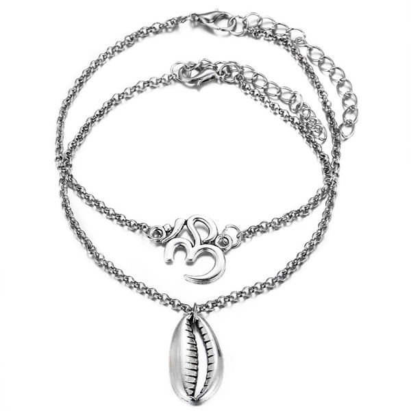 Bulk Jewelry Wholesale Anklet Silver Rune Shell  Alloy JDC-AS-xy251 Wholesale factory from China YIWU China