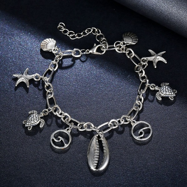 Bulk Jewelry Wholesale Anklet Silver starfish shell  Alloy JDC-AS-xy244 Wholesale factory from China YIWU China