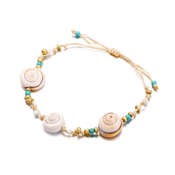 Bulk Jewelry Wholesale Anklet Three snail shells on white Alloy JDC-AS-F444 Wholesale factory from China YIWU China