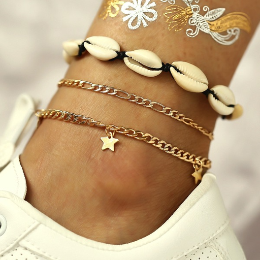Bulk Jewelry Wholesale Anklet White shell five-pointed star Alloy JDC-AS-F445 Wholesale factory from China YIWU China