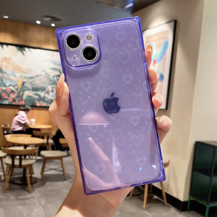 Wholesale Apple iPhone13 TPU Phone Case Square Fluorescent JDC-PC-ZY020 phone case 兆匀 light purple iphone 13 Promax Wholesale Jewelry JoyasDeChina Joyas De China