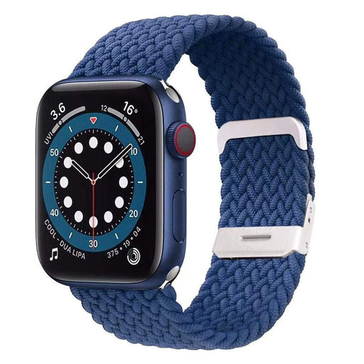 Wholesale apple iwatch 7 stretch nylon model braided metal head adjustment strap JDC-WD-QD004 Watch Band 起点 Blue4 38/40/41mm Wholesale Jewelry JoyasDeChina Joyas De China